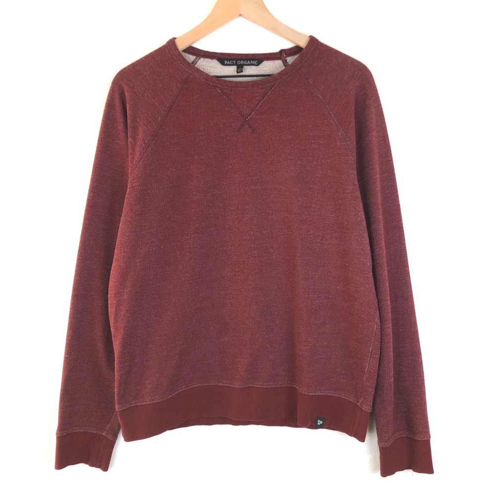 PACT Organic Cotton Blend Crewneck Sweatshirt Men's Sz M‎ Burgundy Heathered